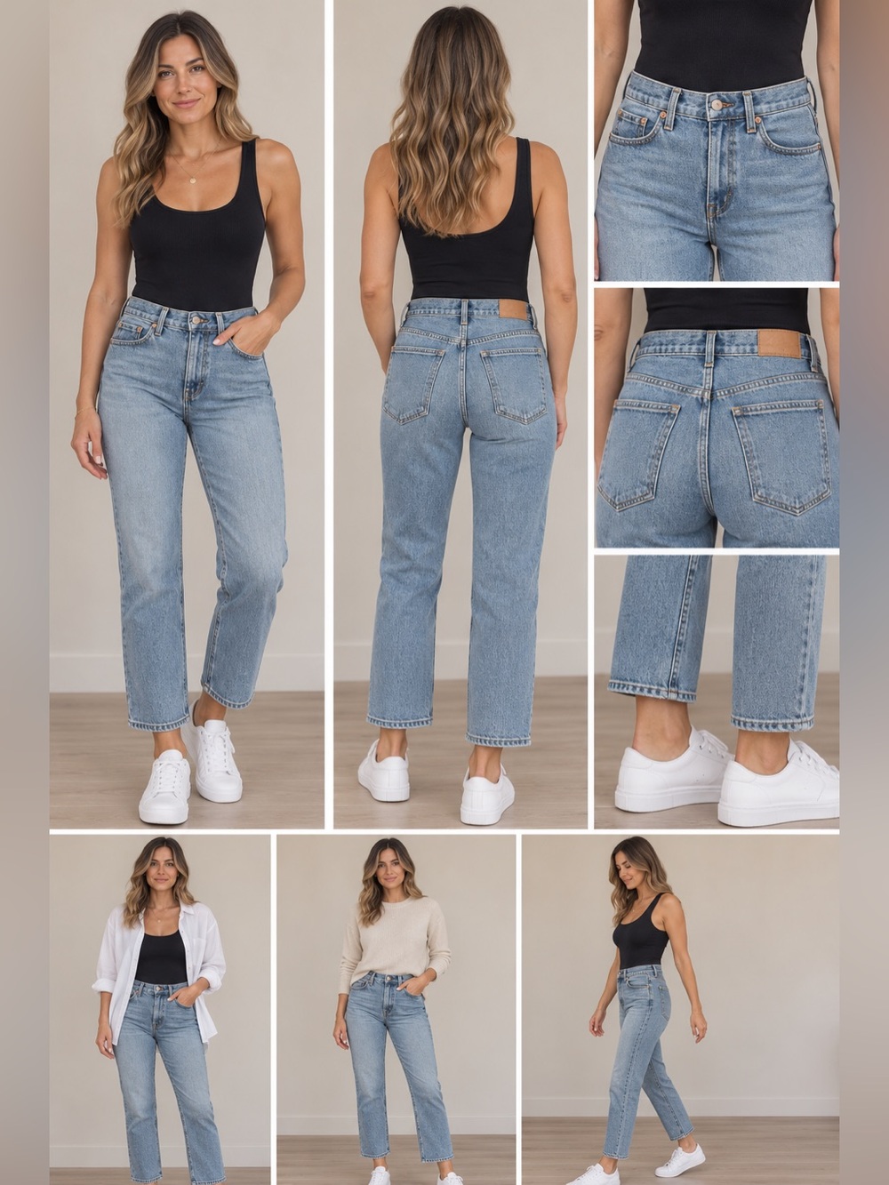 Madewell Light Blue High-Rise Straight Leg crop Jeans 26